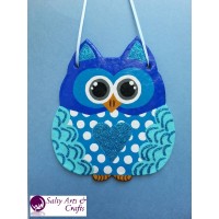 Owl Decor - Owl Wall Hanging - Owl Wall Decor - Blue Owl Decor - Blue Owl Nursery Decor - Polka Dot Owl - Wall Hanging - Salt Dough Hanger